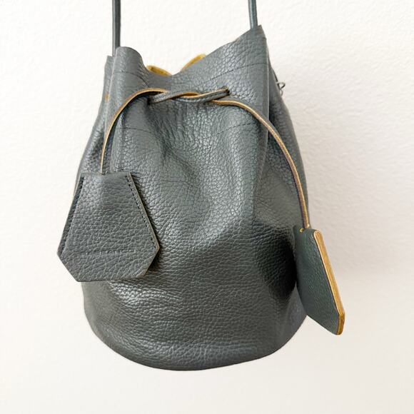 RABEANCO | Lexi Bucket Bag Drawstring Shoulder Crossbody Strap Pebbled Leather - Picture 2 of 10